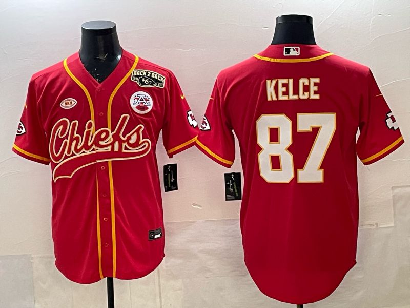 Men 2025 Nike Kansas City Chiefs #87 Kelce Red 3th generation Joint Name Limited NFL Jersey 004